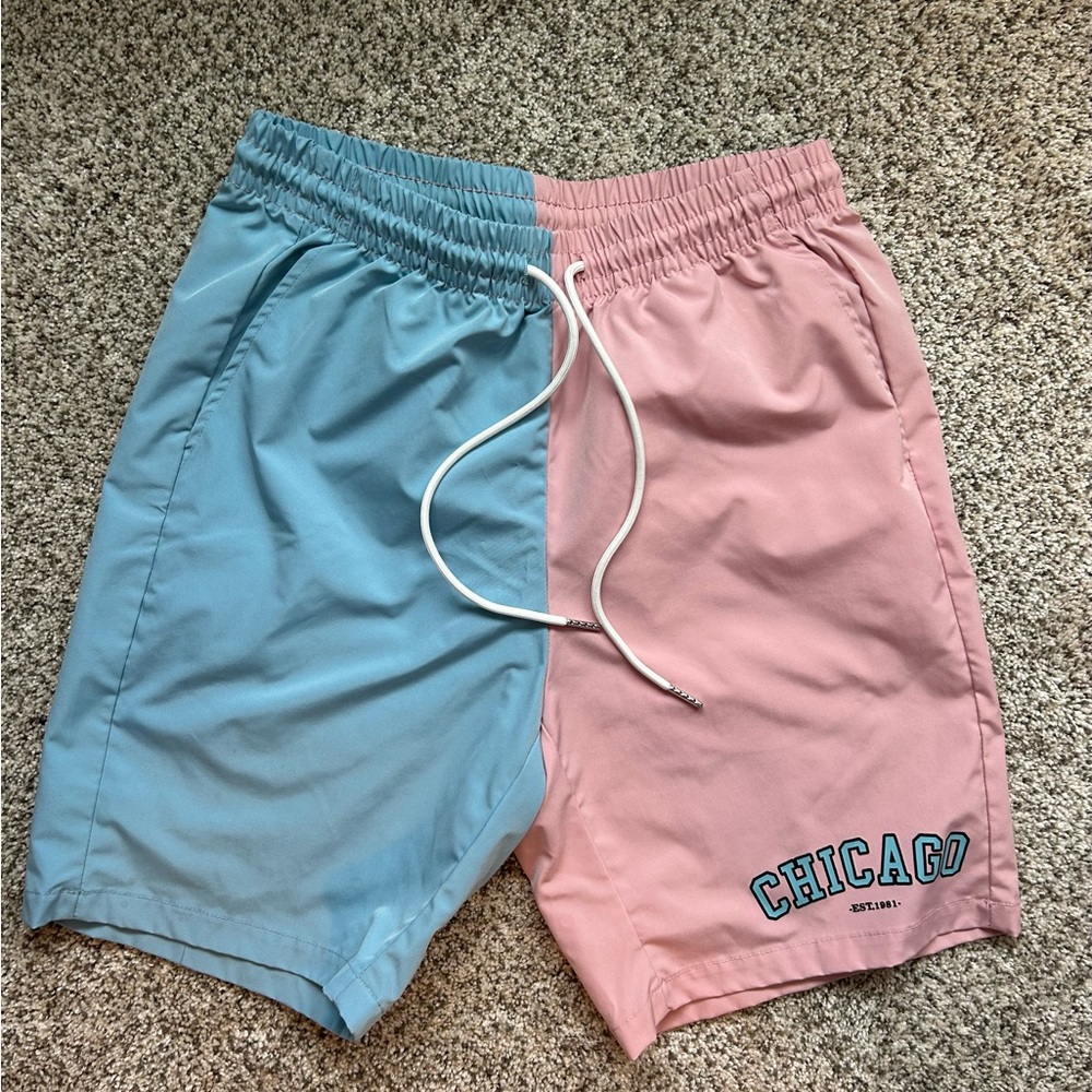 SHEIN Men’s Pink And Blue Shorts